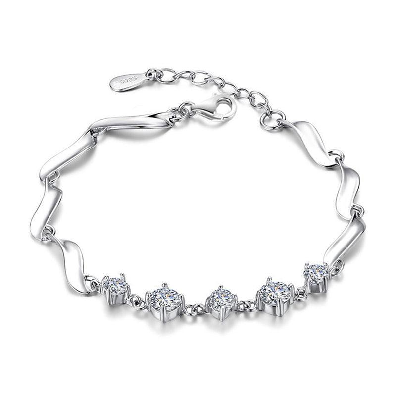 925 Sterling Silver Bracelets For Women Fashion Wedding Jewely Cubic Zircionia Bracelets & Bangles Gift - Personalized Jewel