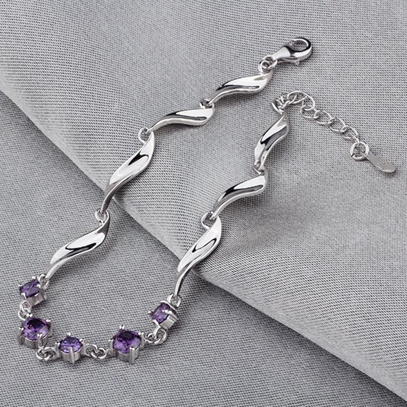 925 Sterling Silver Bracelets For Women Fashion Wedding Jewely Cubic Zircionia Bracelets & Bangles Gift - Personalized Jewel