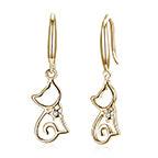 925 Sterling Silver Cat Drop Earrings - Personalized Jewel