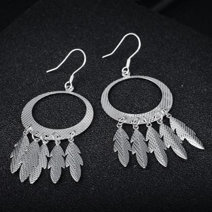 925 Sterling Silver Chandelier Leaf & Drop Earrings for Women, Fashion Jewelry Gift - Personalized Jewel