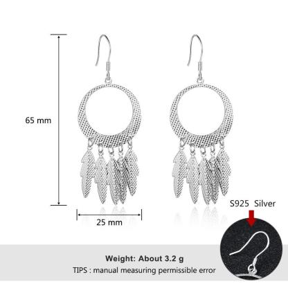 925 Sterling Silver Chandelier Leaf & Drop Earrings for Women, Fashion Jewelry Gift - Personalized Jewel