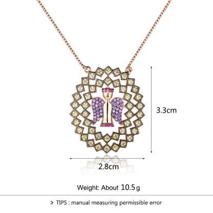 925 Sterling Silver Classic Choker Angel Pattern CZ Pendant Necklaces, Classic Choker Charming Gift for Women - Personalized Jewel