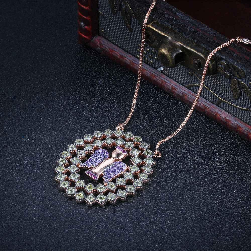 925 Sterling Silver Classic Choker Angel Pattern CZ Pendant Necklaces, Classic Choker Charming Gift for Women - Personalized Jewel