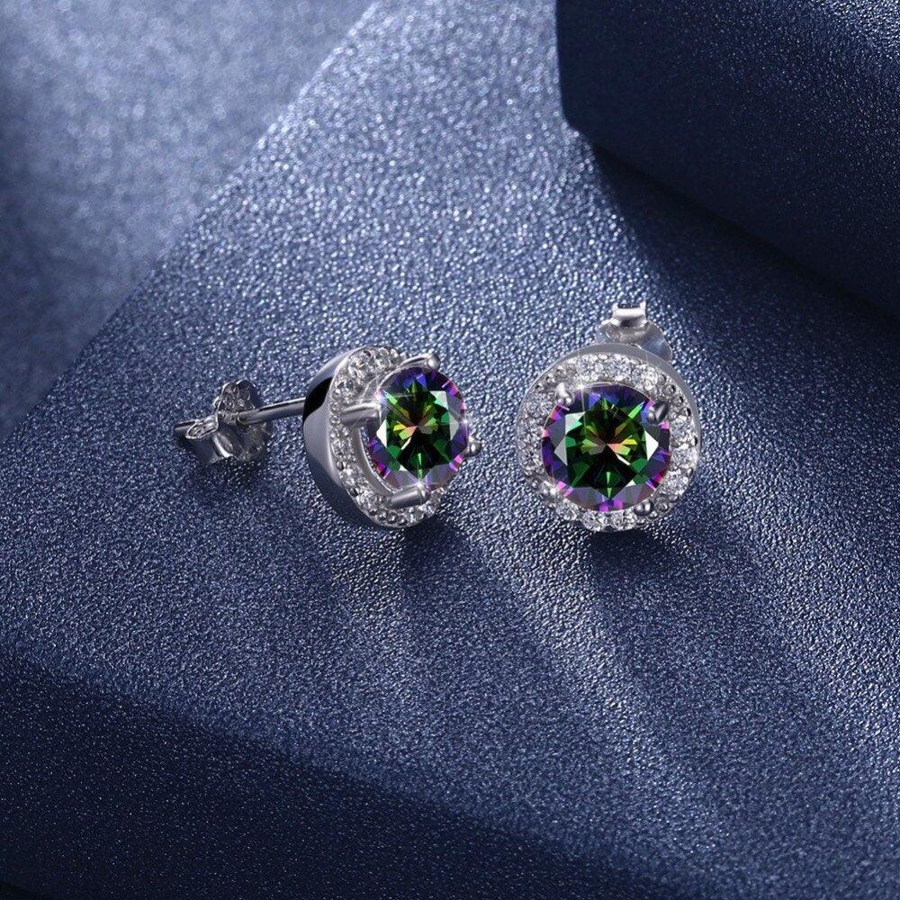 925 Sterling Silver Cubic Zirconia Stud Earrings-Personalized Jewels