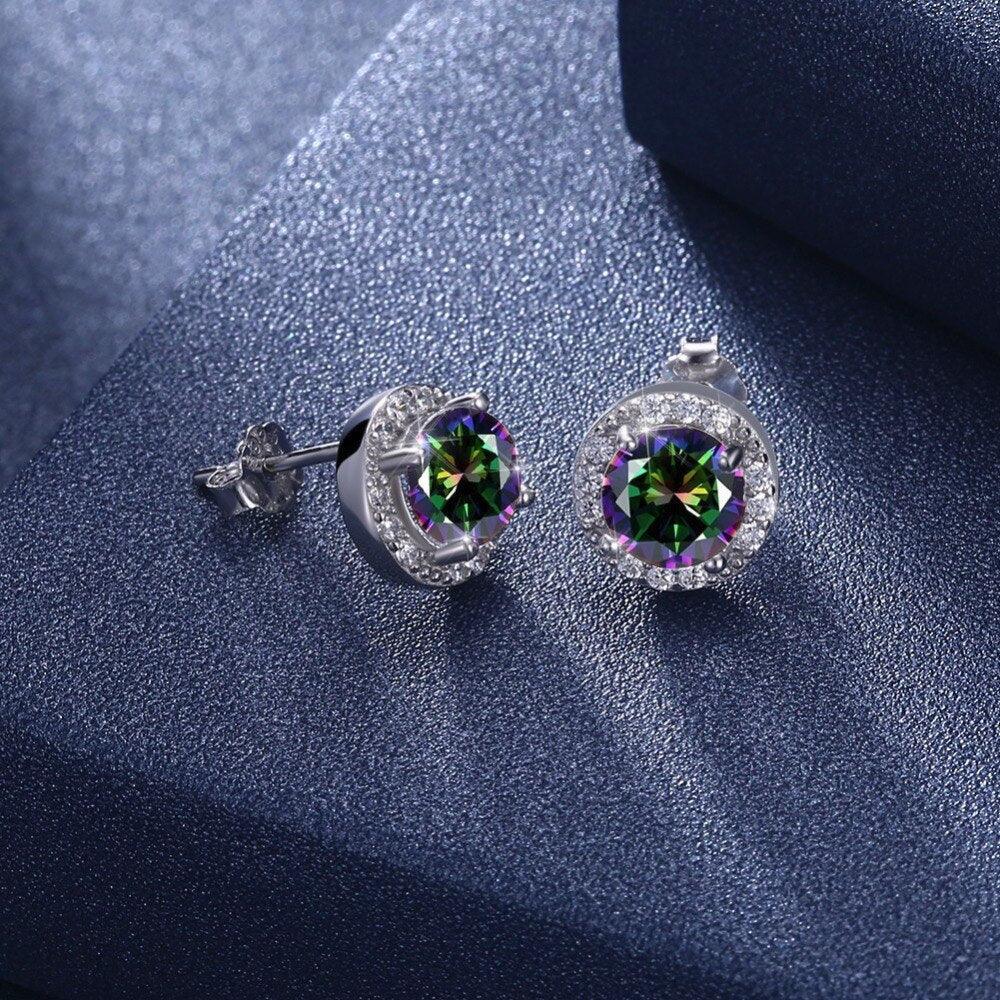 925 Sterling Silver Cubic Zirconia Stud Earrings-Personalized Jewels