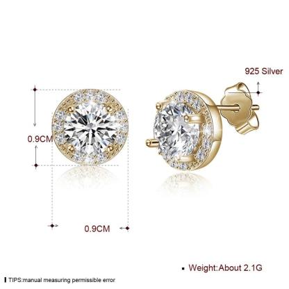 925 Sterling Silver Cubic Zirconia Stud Earrings-Personalized Jewels