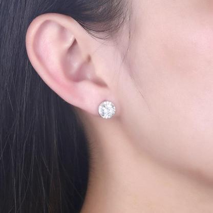 925 Sterling Silver Cubic Zirconia Stud Earrings-Personalized Jewels