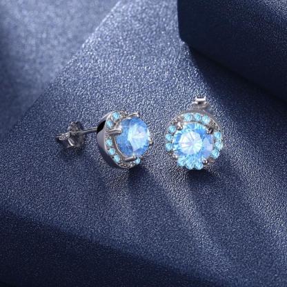 925 Sterling Silver Cubic Zirconia Stud Earrings-Personalized Jewels