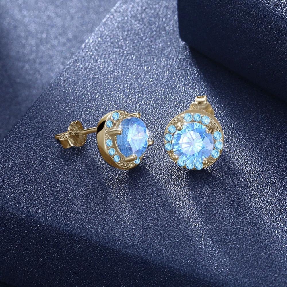 925 Sterling Silver Cubic Zirconia Stud Earrings-Personalized Jewels