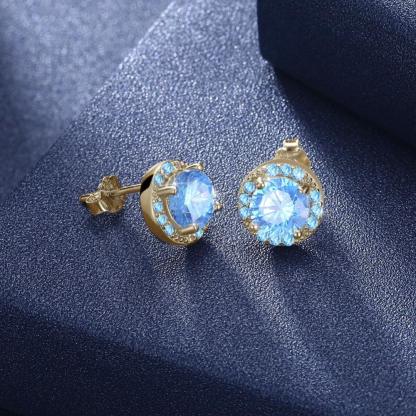 925 Sterling Silver Cubic Zirconia Stud Earrings-Personalized Jewels