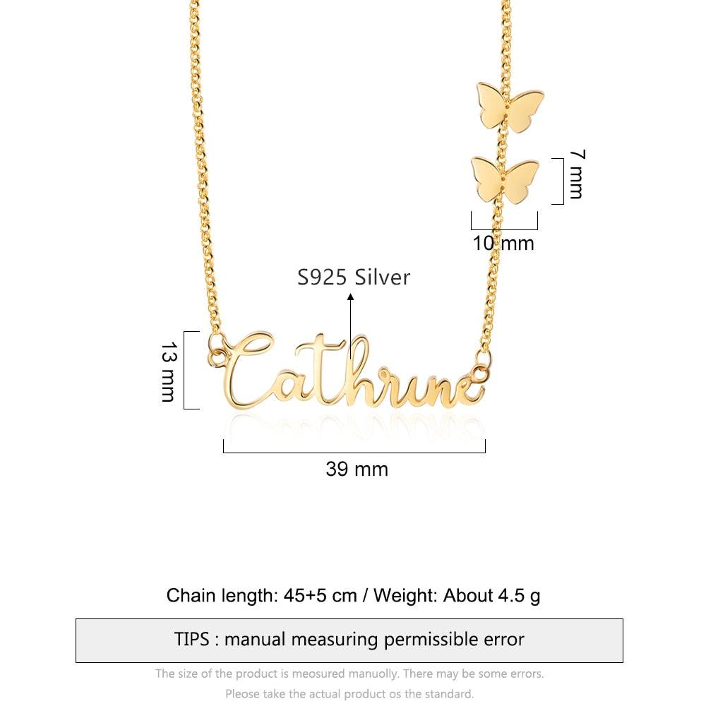 925 Sterling Silver Custom Name Pendant Necklace for Women - Personalized Jewel