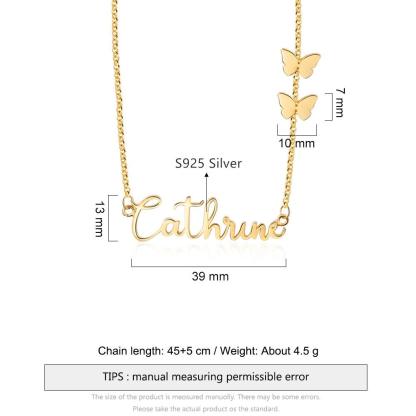 925 Sterling Silver Custom Name Pendant Necklace for Women - Personalized Jewel