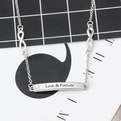 925 Sterling Silver Customize Engrave Name Bar Bracelets for Women - Personalized Jewel