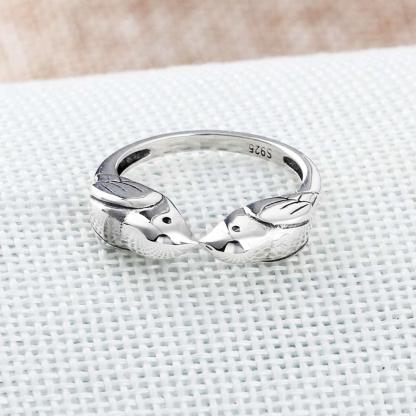 925 Sterling Silver Double Little Birds Vintage Ring for Women, Cute Style Fashion Jewelry Gift - Personalized Jewel