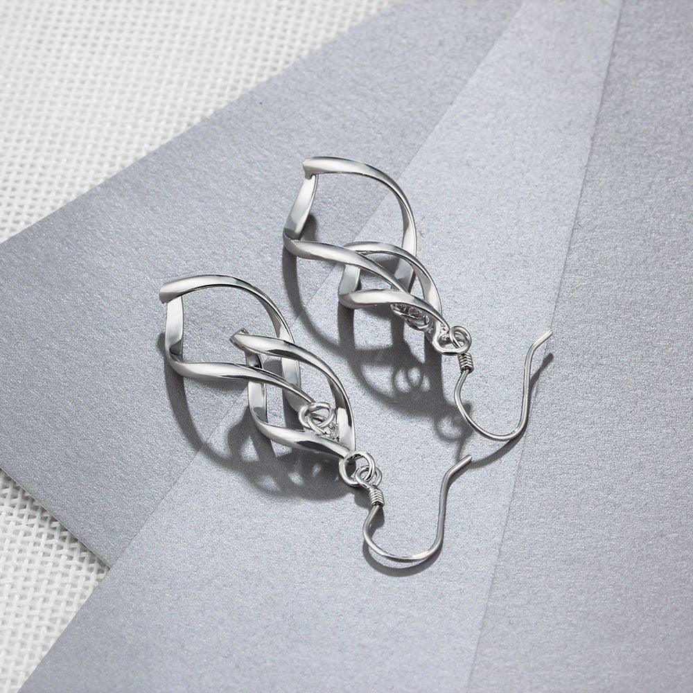 925 Sterling Silver Double Twisted Drop Earring - Personalized Jewel