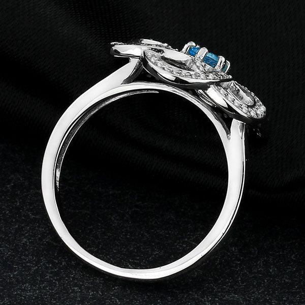 925 Sterling Silver Exaggerated Rings for Women – “Flower” Fashion Jewelry – Natural Stone – Come with Box - Personalized Jewel