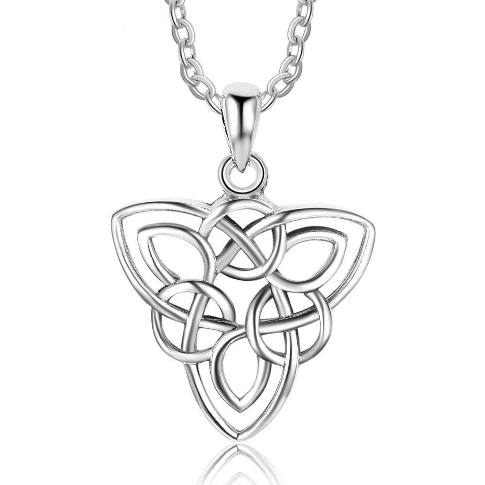 925 Sterling Silver Fashion Necklace with Large Triangle Geometric Pattern Pendant, Jewelry for Girls - Personalized Jewel