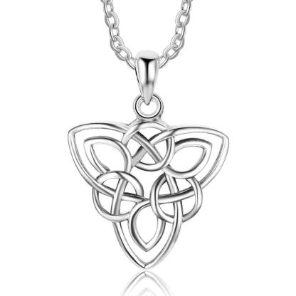925 Sterling Silver Fashion Necklace with Large Triangle Geometric Pattern Pendant, Jewelry for Girls - Personalized Jewel