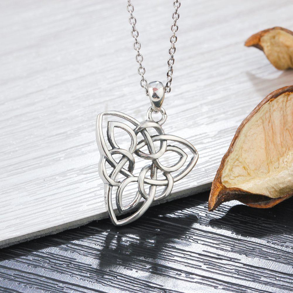 925 Sterling Silver Fashion Necklace with Large Triangle Geometric Pattern Pendant, Jewelry for Girls - Personalized Jewel