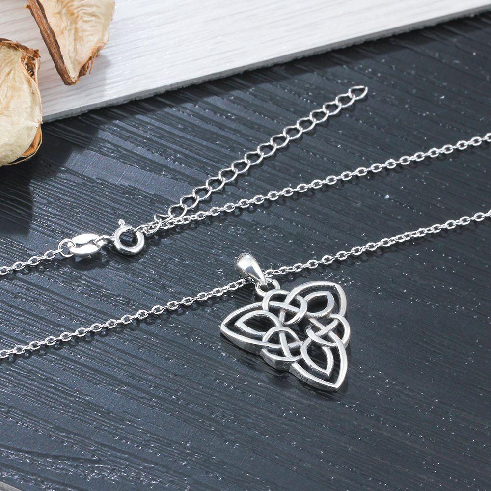 925 Sterling Silver Fashion Necklace with Large Triangle Geometric Pattern Pendant, Jewelry for Girls - Personalized Jewel