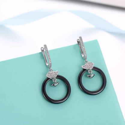 925 Sterling Silver Female Drop Earrings For Women - Dangle Earring - Fashion Party Jewelry - Cute & Romantic Jewelry Gift - Personalized Jewel