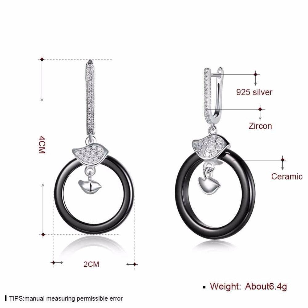 925 Sterling Silver Female Drop Earrings For Women - Dangle Earring - Fashion Party Jewelry - Cute & Romantic Jewelry Gift - Personalized Jewel
