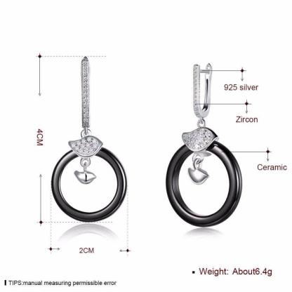 925 Sterling Silver Female Drop Earrings For Women - Dangle Earring - Fashion Party Jewelry - Cute & Romantic Jewelry Gift - Personalized Jewel