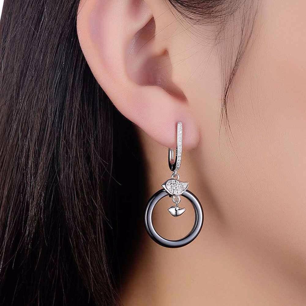 925 Sterling Silver Female Drop Earrings For Women - Dangle Earring - Fashion Party Jewelry - Cute & Romantic Jewelry Gift - Personalized Jewel