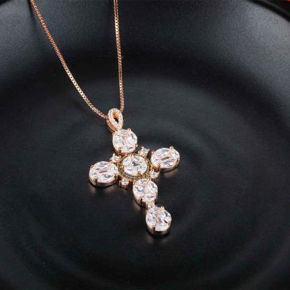 925 Sterling Silver Flower Pattern Zirconia Necklaces for Women, Fashion Jewelry Gift - Personalized Jewel