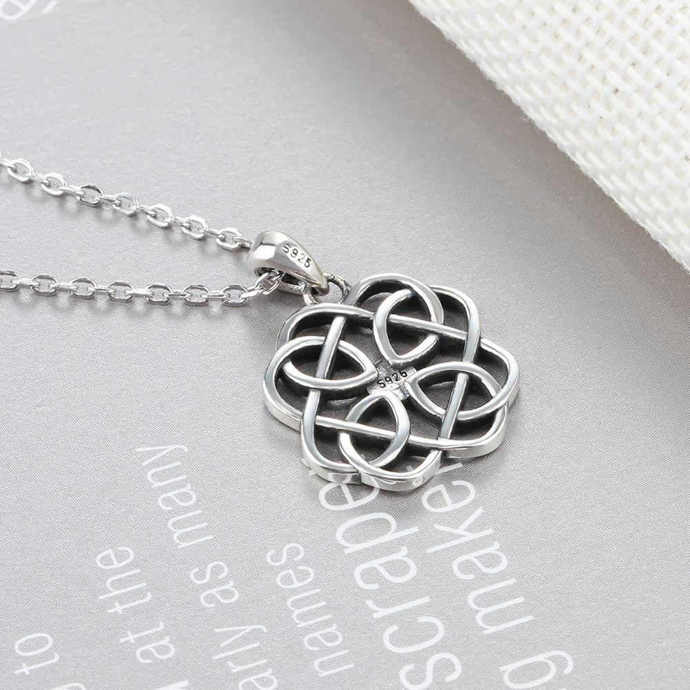 925 Sterling Silver Geometric Art Pattern Pendant Necklace, Jewelry Gift for Women - Personalized Jewel