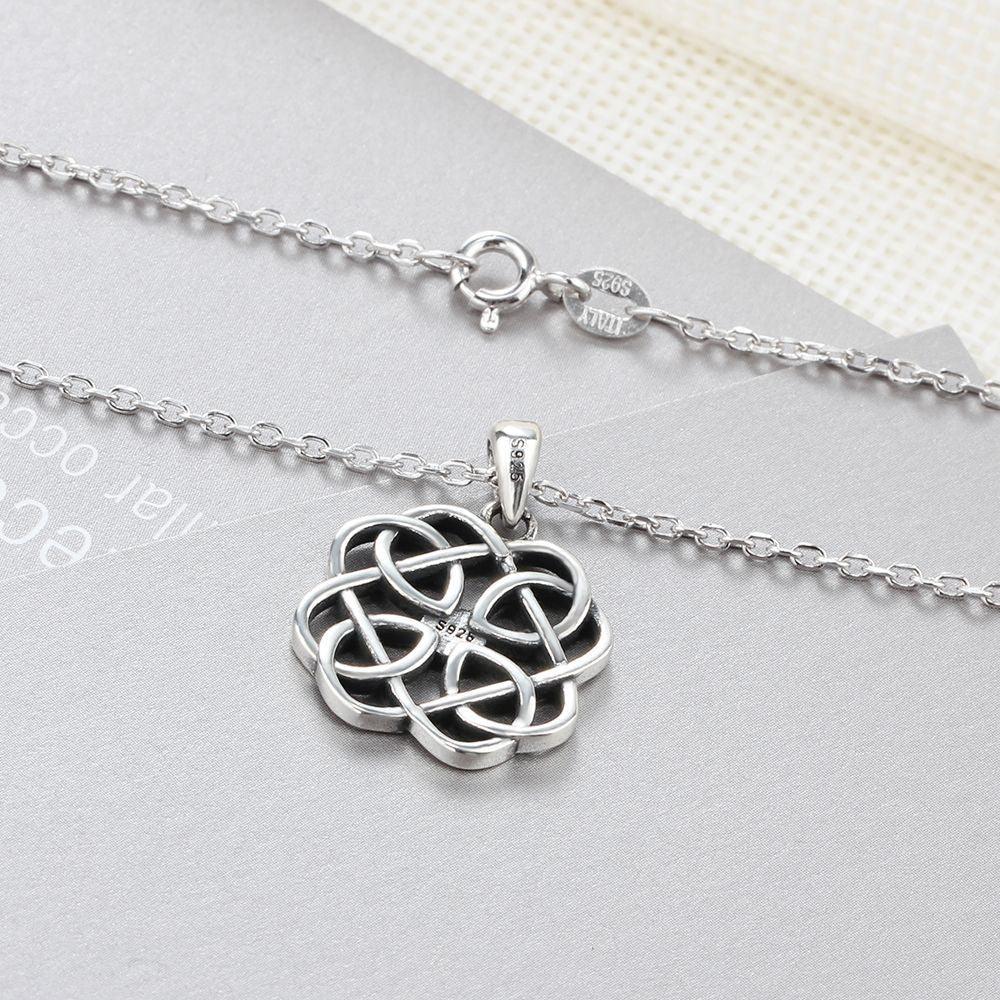 925 Sterling Silver Geometric Art Pattern Pendant Necklace, Jewelry Gift for Women - Personalized Jewel