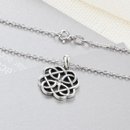 925 Sterling Silver Geometric Art Pattern Pendant Necklace, Jewelry Gift for Women - Personalized Jewel