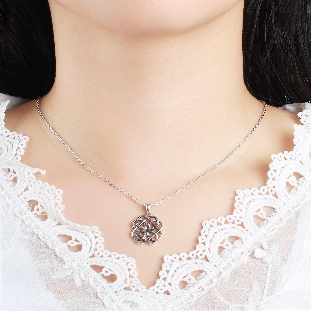 925 Sterling Silver Geometric Art Pattern Pendant Necklace, Jewelry Gift for Women - Personalized Jewel