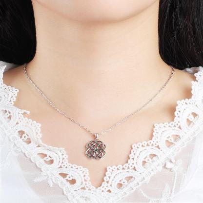 925 Sterling Silver Geometric Art Pattern Pendant Necklace, Jewelry Gift for Women - Personalized Jewel