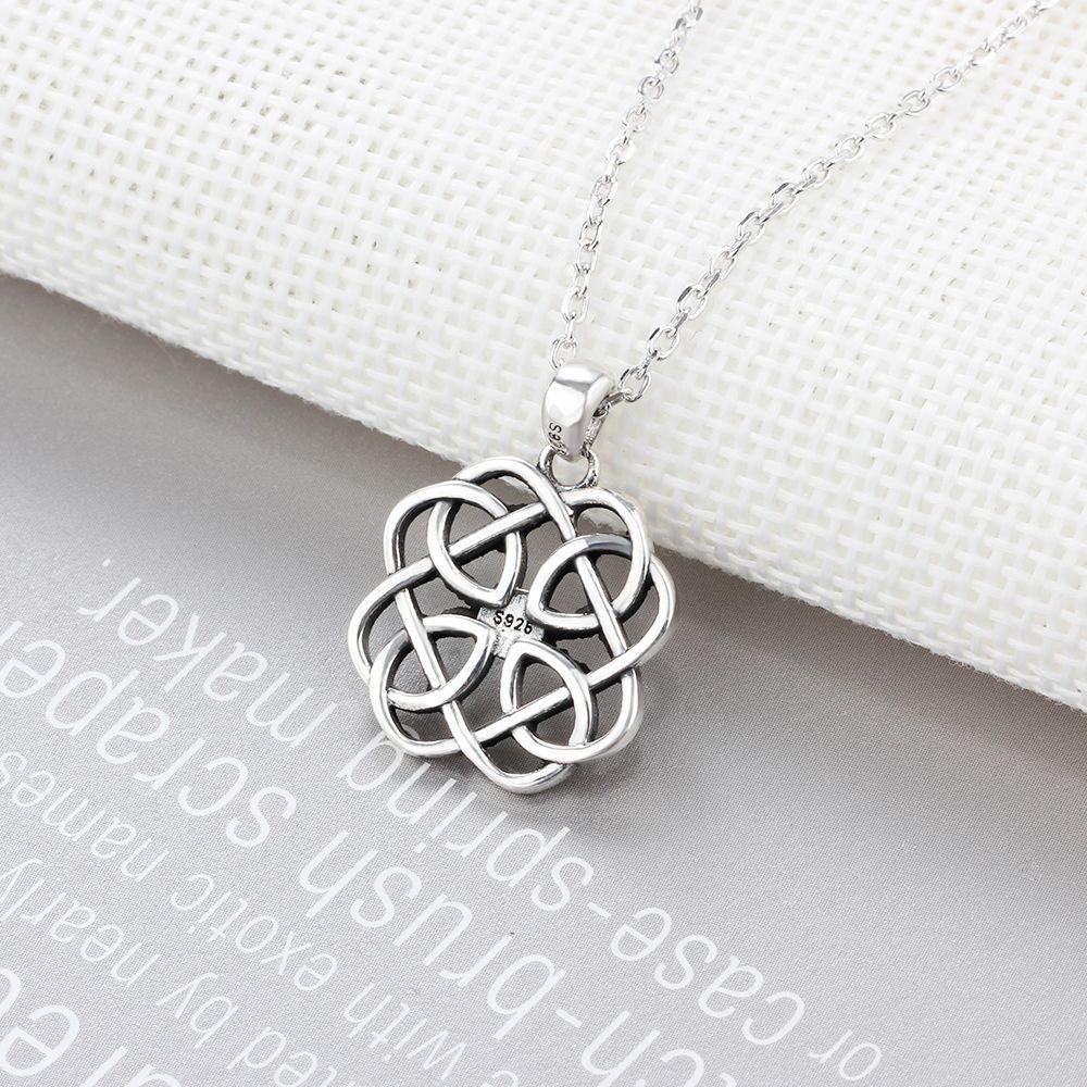 925 Sterling Silver Geometric Art Pattern Pendant Necklace, Jewelry Gift for Women - Personalized Jewel