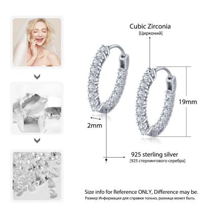 925 Sterling Silver Hoop Earrings Cubic Zirconia Stone Earring For Women - Personalized Jewel