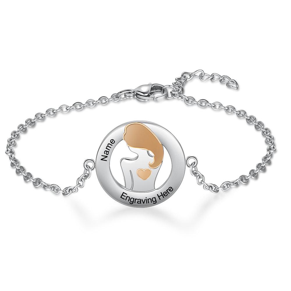 925 Sterling Silver I Got Your Back Bracelet - Chain Bracelet with Custom Name Engraved - Fashion Jewelry Gifts for Women - Personalized Jewel