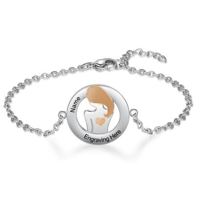 925 Sterling Silver I Got Your Back Bracelet - Chain Bracelet with Custom Name Engraved - Fashion Jewelry Gifts for Women - Personalized Jewel