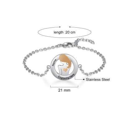 925 Sterling Silver I Got Your Back Bracelet - Chain Bracelet with Custom Name Engraved - Fashion Jewelry Gifts for Women - Personalized Jewel