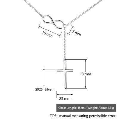 925 Sterling Silver Infinity Love Necklaces for Women with Cross Pendant - Personalized Jewel