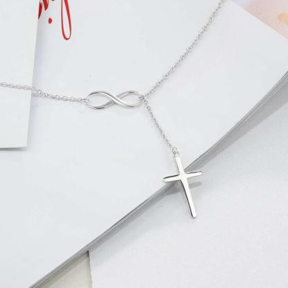 925 Sterling Silver Infinity Love Necklaces for Women with Cross Pendant - Personalized Jewel