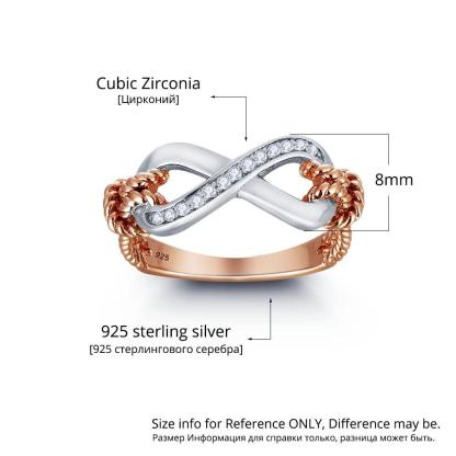925 Sterling Silver Infinity Ring for Women - Cubic Zirconia Fairy Pattern Inner Engraving Ring - Personalized Jewel