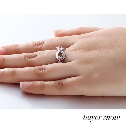 925 Sterling Silver Infinity Ring for Women - Cubic Zirconia Fairy Pattern Inner Engraving Ring - Personalized Jewel