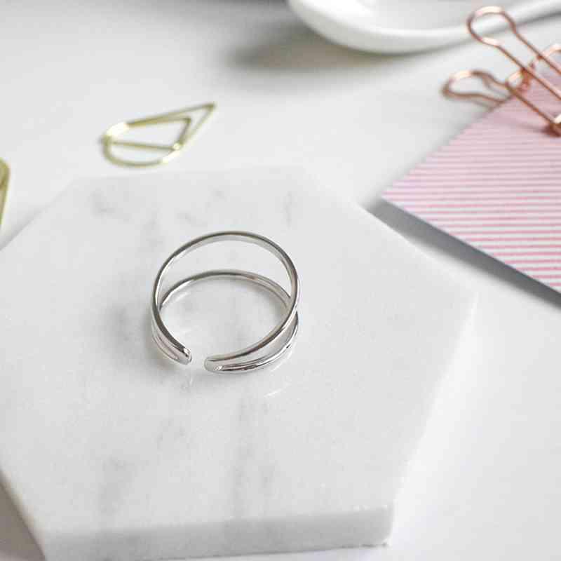 925 Sterling Silver Irregular Shape Hollow Ring, Fashion Jewelry Gift for Women - Personalized Jewel