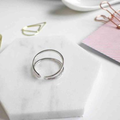 925 Sterling Silver Irregular Shape Hollow Ring, Fashion Jewelry Gift for Women - Personalized Jewel