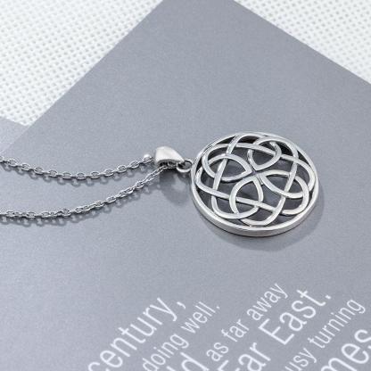 925 Sterling Silver Large Round Pendant Necklace, Geometric Pattern, Fashion Jewelry for Women - Personalized Jewel