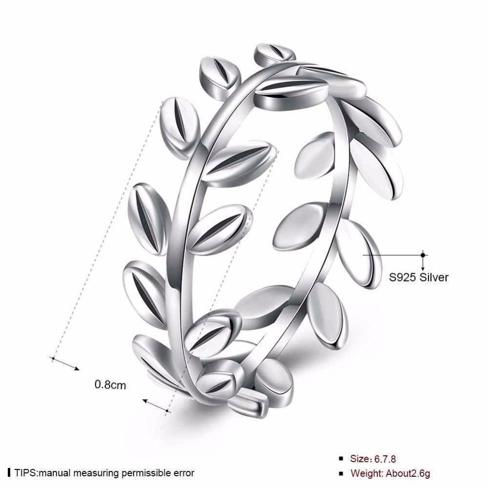 925 Sterling Silver Leaves Rings, Fashion Jewelry Gift for Women - Personalized Jewel
