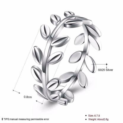 925 Sterling Silver Leaves Rings, Fashion Jewelry Gift for Women - Personalized Jewel