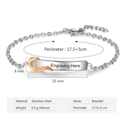 925 Sterling Silver Little Sister Tag - Chain Bracelet with Custom Name Engraved - Personalized Jewel