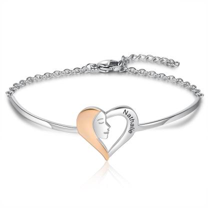 925 Sterling Silver Love My Sister Tag - Chain Bracelet with Custom Name Engraved - Fashion Jewelry Gifts for Women - Personalized Jewel
